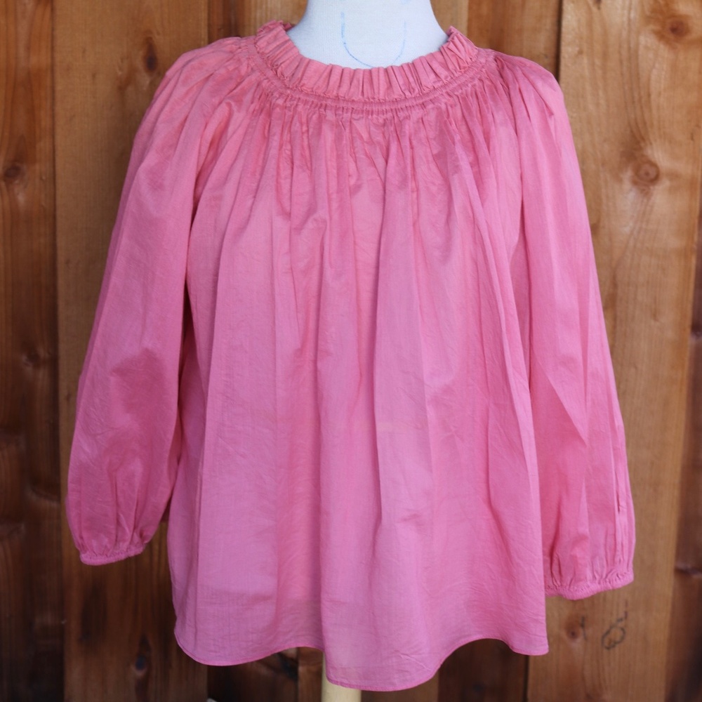 THE GREAT. Prim Top 100% Cotton In Cherry Blossom